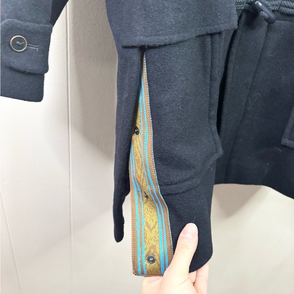 JNBY blue navy wool blend pea coat size 6/7 unisex jacket - Picture 2 of 4